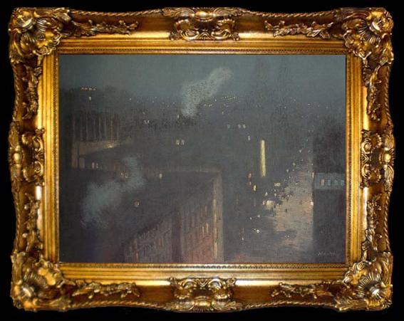 framed  julian alden weir The Bridge:Nocturn (mk43), ta009-2